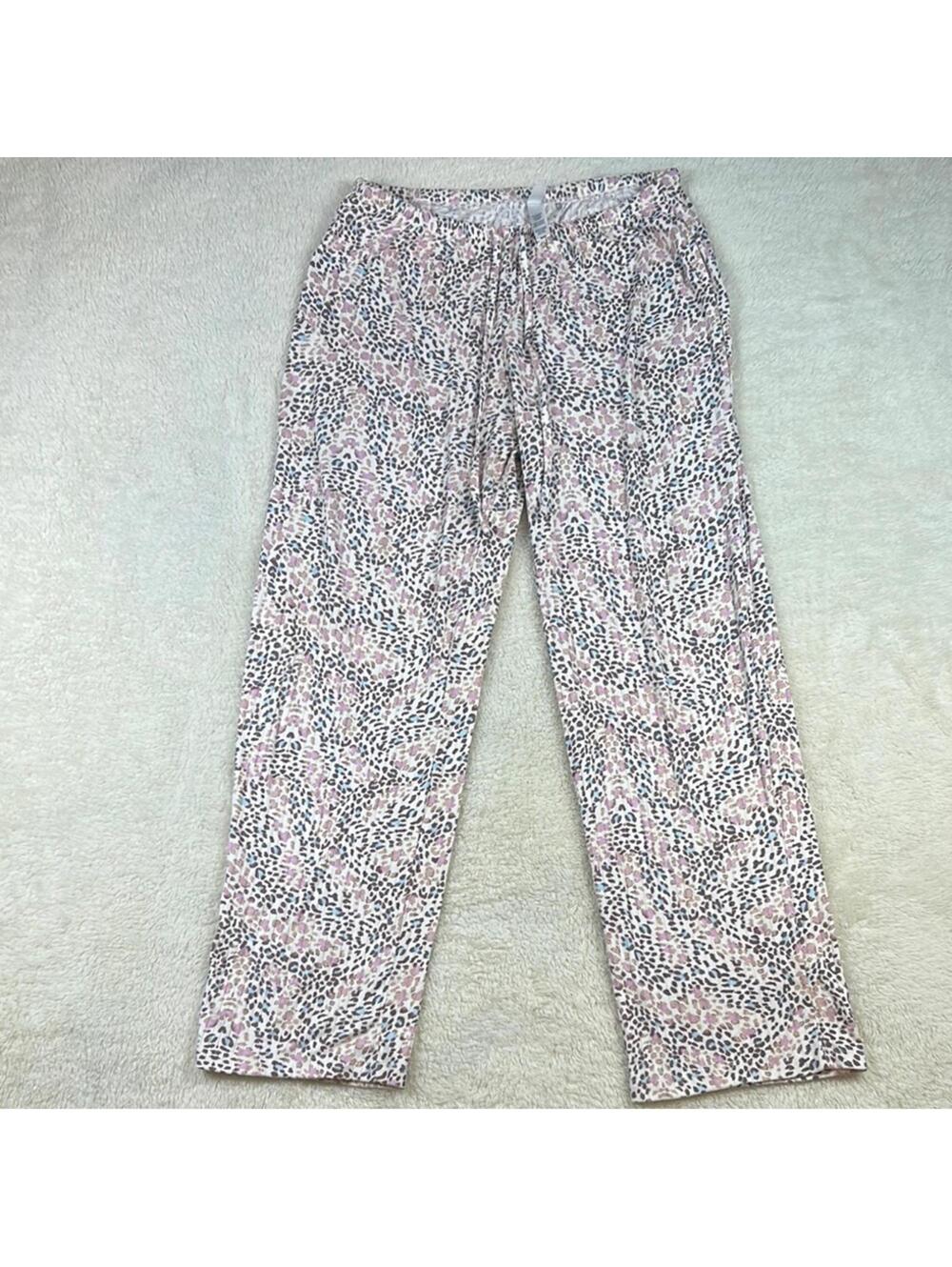 Flora Nikrooz Women's Blush Gray Paisley Pajama Lounge Pants Size Medium Soft